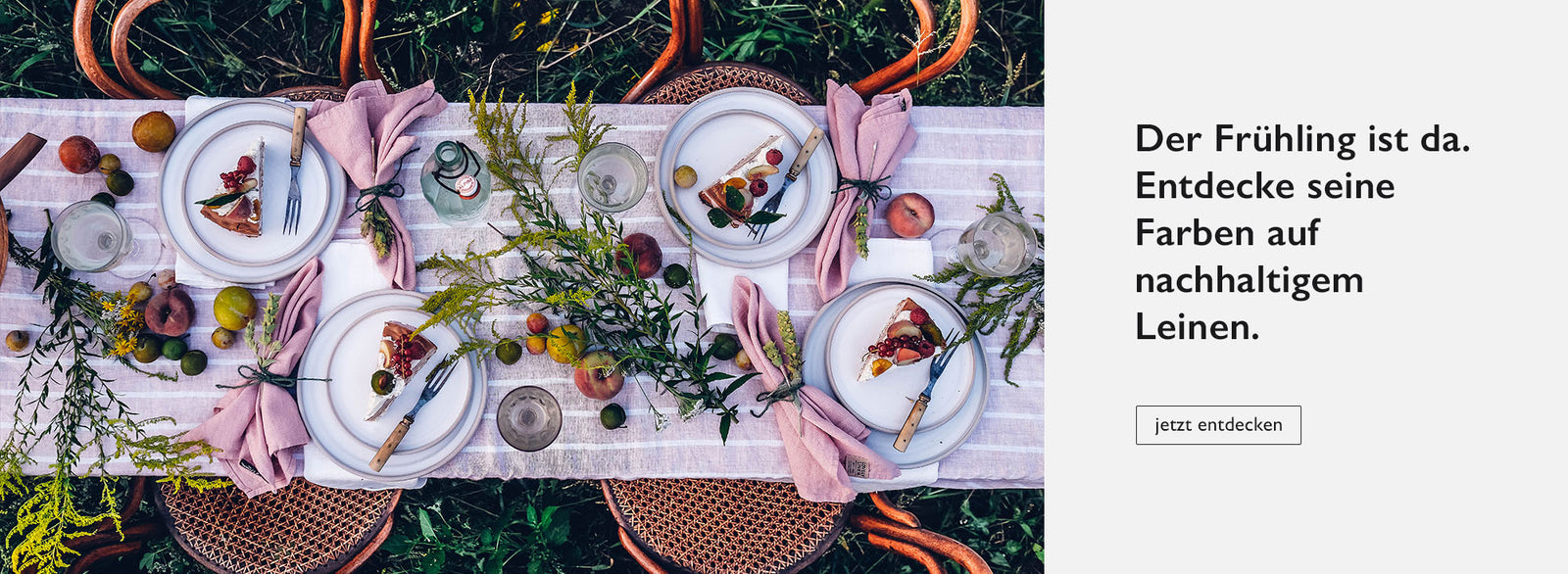 der Frühling ist da. Leinen Kollektion für Frühling