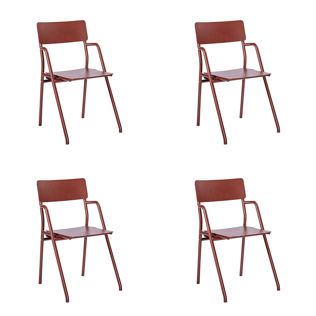 Flip-Up Chair in Rot von Weltevree 4er Set