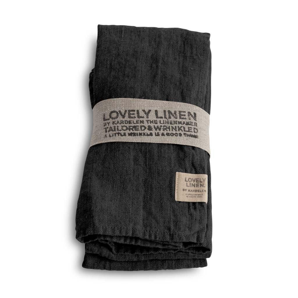 Lovely Linen Leinen Serviette Dark Grey NL0189